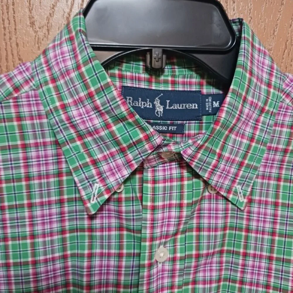 Polo (Ralph Lauren Shirt)-(Red/Green-Plaid)-(Size M)-(Pre-owned)-$30.00 - Picture 4 of 4
